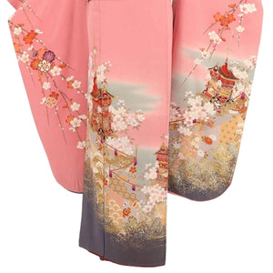 振袖 レンタル ピンク 【Mサイズ 時幕に山鉾】 振袖 レンタル 成人式 シンプル 1か月 振袖レンタル フルセット 結婚式  【レンタル】 大正ロマン 振袖