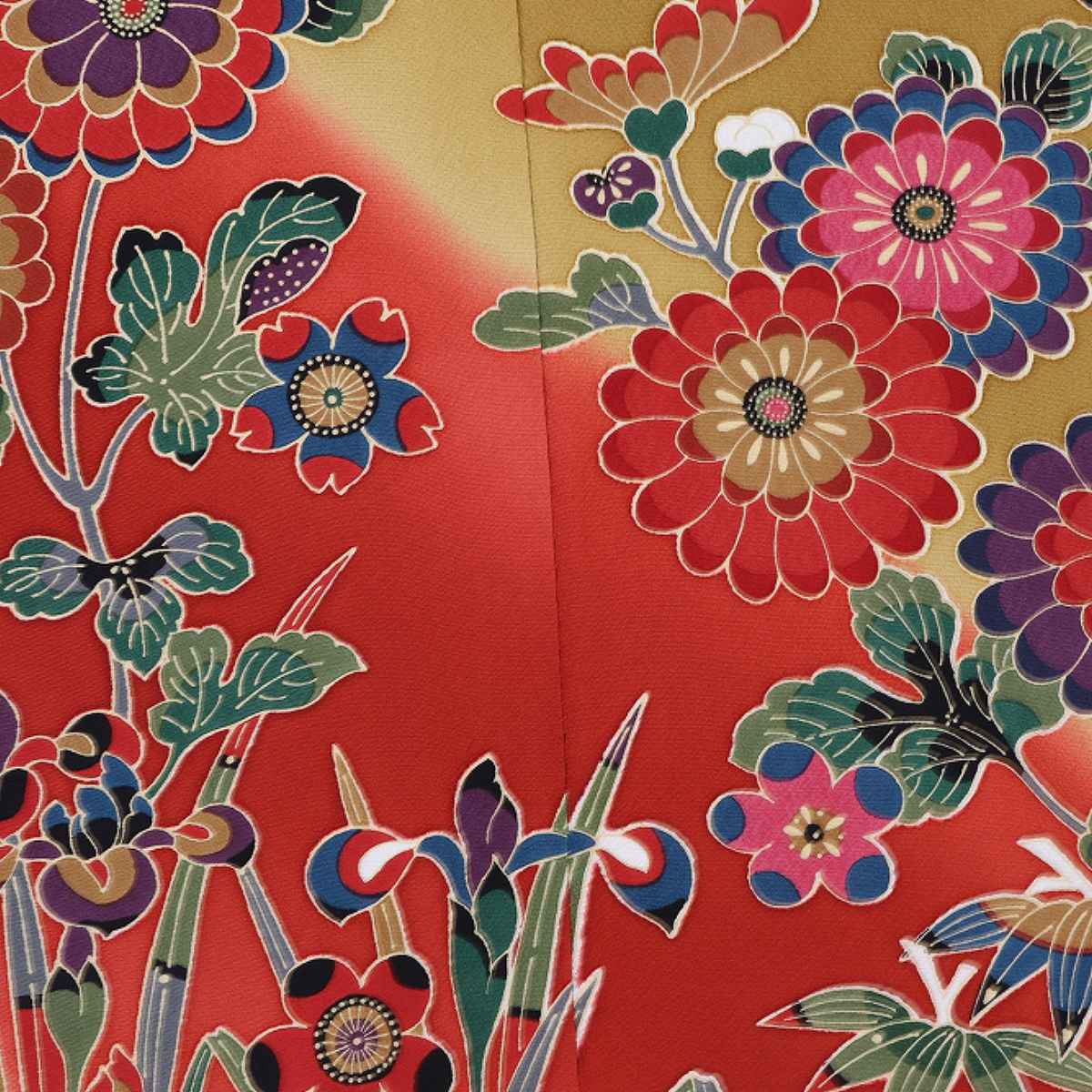振袖 レンタル 赤 沖縄 紅型 振袖 【Mサイズ 赤芥子紅型松牡丹
