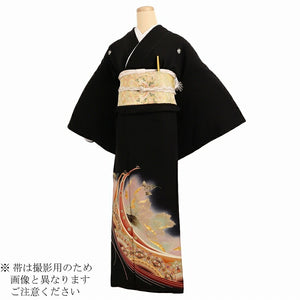 黒留袖 レンタル おすすめ Mサイズ レンガ牡丹孔雀 正絹 留袖 レンタル 留袖レンタル 黒留袖レンタル 【レンタル】 黒留袖 袷 母親 20代 30代 40代 50代 60代