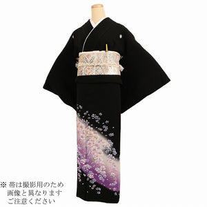 黒留袖 レンタル おすすめ Mサイズ 紫ぼかし夢花 正絹 留袖 レンタル 留袖レンタル 黒留袖レンタル 【レンタル】 黒留袖 袷 母親 20代 30代 40代 50代 60代