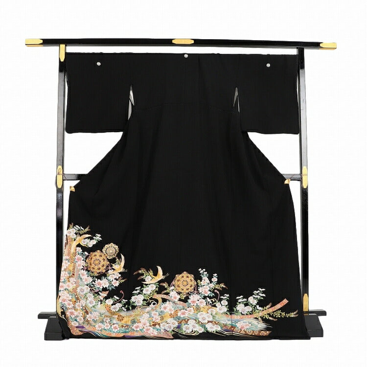 黒留袖 レンタル トールサイズ LAサイズ 花のし花紋鶏 正絹 留袖 黒留袖 レンタル トールサイズ LAサイズ 花のし花紋鶏 正絹 留袖