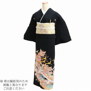 黒留袖 レンタル Mサイズ 時矢羽のし小菊 正絹 留袖 レンタル 留袖レンタル 黒留袖レンタル 【レンタル】 黒留袖 袷 母親 20代 30代 40代 50代 60代