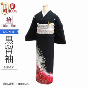 黒留袖 レンタル Mサイズ 赤乱菊 正絹 留袖 レンタル 留袖レンタル 黒留袖レンタル 【レンタル】 黒留袖 袷 母親 20代 30代 40代 50代 60代