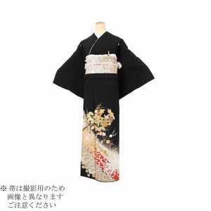 黒留袖 レンタル Mサイズ 朱金乱菊のし 正絹 留袖 レンタル 留袖レンタル 黒留袖レンタル 【レンタル】 黒留袖 袷 母親 20代 30代 40代 50代 60代