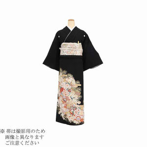 黒留袖 レンタル Mサイズ 朱箔七宝花尽し 正絹 留袖 レンタル 留袖レンタル 黒留袖レンタル 【レンタル】 黒留袖 袷 母親 20代 30代 40代 50代 60代