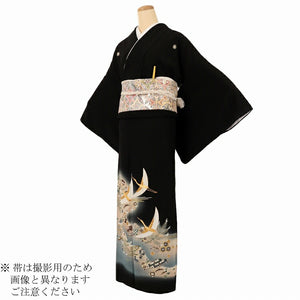 黒留袖 レンタル 大きいサイズ 広幅 おすすめ Lサイズ ブルー松葉宝財 正絹 留袖 レンタル 留袖レンタル 黒留袖レンタル 【レンタル】 黒留袖 レンタルLL 大きめの 20代 30代 40代 50代 60代