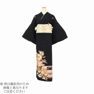 黒留袖 レンタル 大きいサイズ 広幅 Lサイズ 朱箔雪輪幔幕文 正絹 留袖 レンタル 留袖レンタル 黒留袖レンタル 【レンタル】 黒留袖 レンタルLL 大きめの 20代 30代 40代 50代 60代