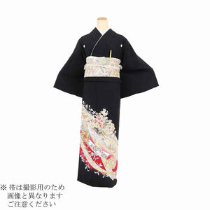 黒留袖 レンタル 大きいサイズ 広幅 Lサイズ 赤箔唐花のし 正絹 留袖 レンタル 留袖レンタル 黒留袖レンタル 【レンタル】 黒留袖 レンタルLL 大きめの 20代 30代 40代 50代 60代