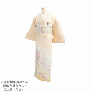 レンタル 色留袖 レンタル おしゃれ Mサイズ 薄黄友禅花暦 【レンタル】 着物レンタル 色留袖レンタル 五つ紋 20代 30代 40代 50代 正絹  結婚式 フルセット モダン 叙勲 叙勲式 式典 金婚式