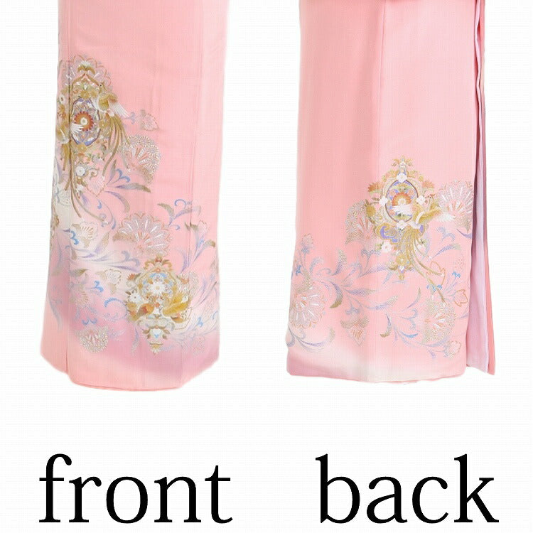 レンタル 色留袖 レンタル おしゃれ Mサイズ ピンク唐花金鶏