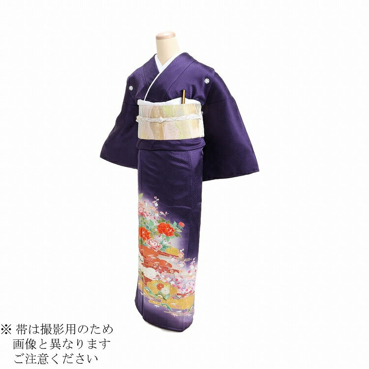 ❗️値下げ⤵️　色留袖 正絹 辛子色 青色 鉄紺 色留袖 正絹 辛子色 青色 鉄紺