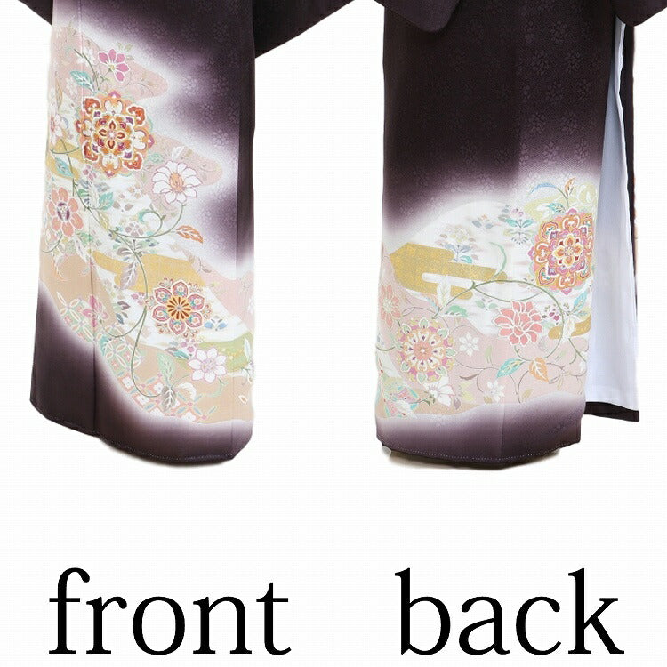 レンタル 色留袖 レンタル おしゃれ Mサイズ 濃茶道長華紋 【レンタル