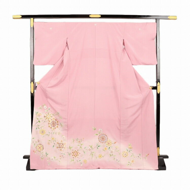BY☆1829☆ 色留袖 スモーキーピンク色 花柄 蔦紋 正絹 【公式通販】 BY☆1829☆ 色留袖 スモーキーピンク色 花柄 蔦紋 正絹 【公式通販】