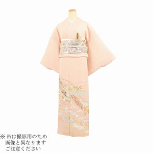 レンタル 色留袖 レンタル おしゃれ Mサイズ 時ベージュ束のしに霞 【レンタル】 五つ紋 20代 30代 40代 50代 正絹 結婚式 フルセット 叙勲 叙勲式 式典 金婚式 祖母 親族 姉妹 叔母 伯母 比翼仕立て 帯