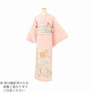レンタル 色留袖 レンタル おしゃれ Mサイズ 薄時舞鶴華紋のし 【レンタル】 五つ紋 20代 30代 40代 50代 正絹 結婚式 フルセット 叙勲 叙勲式 式典 金婚式 祖母 親族 姉妹 叔母 伯母 比翼仕立て 帯