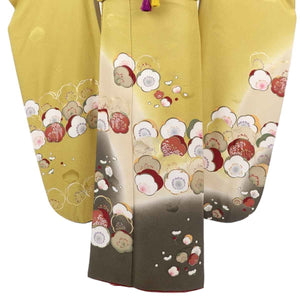 振袖 レンタル 茶 【Mサイズ 金茶グレー万寿桜】 振袖 レンタル 成人式 シンプル 1か月 振袖レンタル フルセット 結婚式  【レンタル】 大正ロマン 振袖