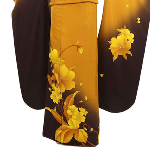 振袖 レンタル マスタード 【Mサイズ 芥子茶ロマン花】 振袖 レンタル 成人式 シンプル 1か月 振袖レンタル フルセット 結婚式  【レンタル】 大正ロマン 振袖