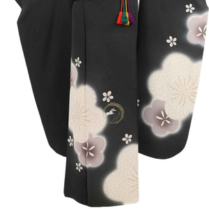 振袖 レンタル 黒 【Mサイズ 黒桜花火】 振袖 レンタル 成人式 シンプル 1か月 振袖レンタル フルセット 結婚式  【レンタル】 大正ロマン 振袖