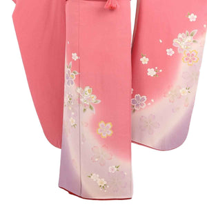 振袖 レンタル ピンク 【Mサイズ 桃色グレー桜花】 振袖 レンタル 成人式 シンプル 1か月 振袖レンタル フルセット 結婚式  【レンタル】 大正ロマン 振袖