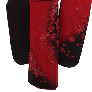 振袖 レンタル 赤 【Mサイズ 蘇芳色黒枝垂桜牡丹】 振袖 レンタル 成人式 シンプル 1か月 振袖レンタル フルセット 結婚式  【レンタル】 大正ロマン 振袖