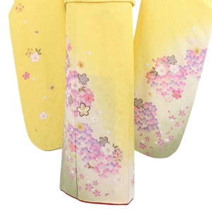 振袖 レンタル 黄色 【Mサイズ 黄桜散らし】 振袖 レンタル 成人式 シンプル 1か月 振袖レンタル フルセット 結婚式  【レンタル】 大正ロマン 振袖