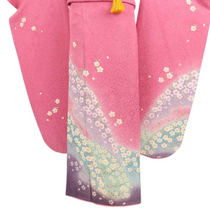 振袖 レンタル ピンク 【Mサイズ 濃朱鷺多色小桜波】 振袖 レンタル 成人式 シンプル 1か月 振袖レンタル フルセット 結婚式  【レンタル】 大正ロマン 振袖