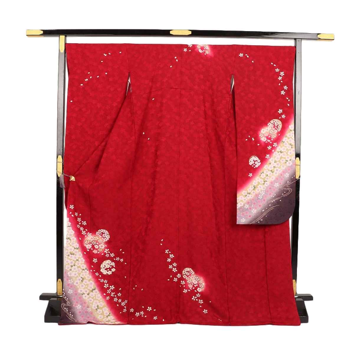 振袖 レンタル 赤 【Mサイズ 真紅四君子桜】 振袖 レンタル 成人式