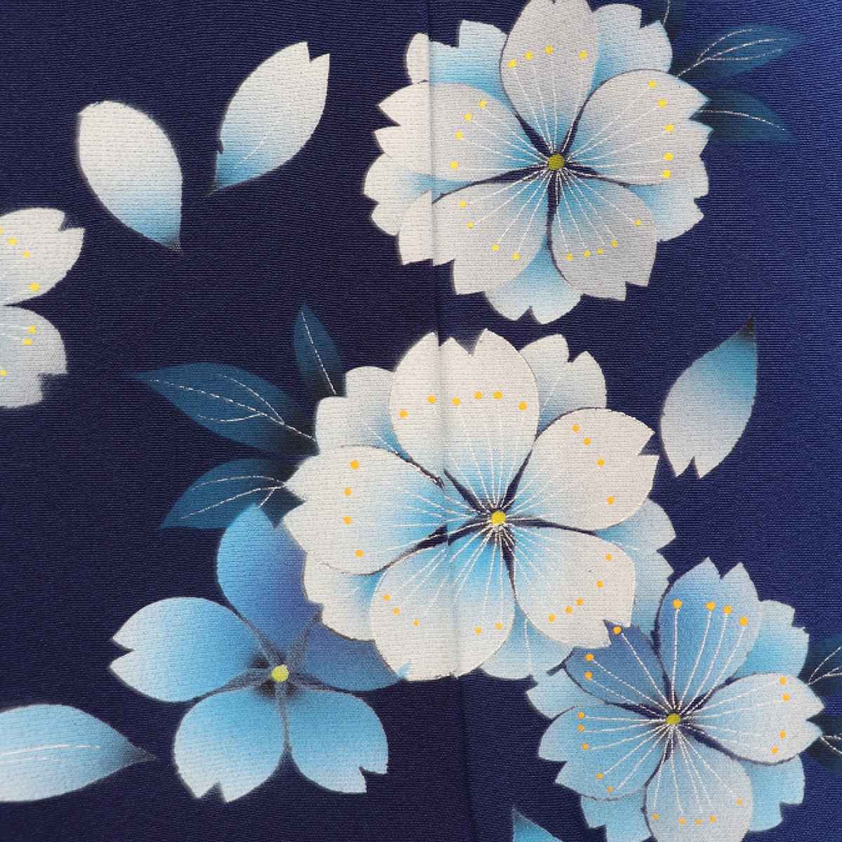 振袖 レンタル 青 紺色 【Mサイズ 群青紺夢幻桜】 振袖 レンタル