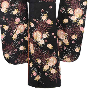 振袖 レンタル 黒 【Mサイズ 黒ラメ雪輪菊花】 振袖 レンタル 成人式 シンプル 1か月 振袖レンタル フルセット 結婚式  【レンタル】 大正ロマン 振袖