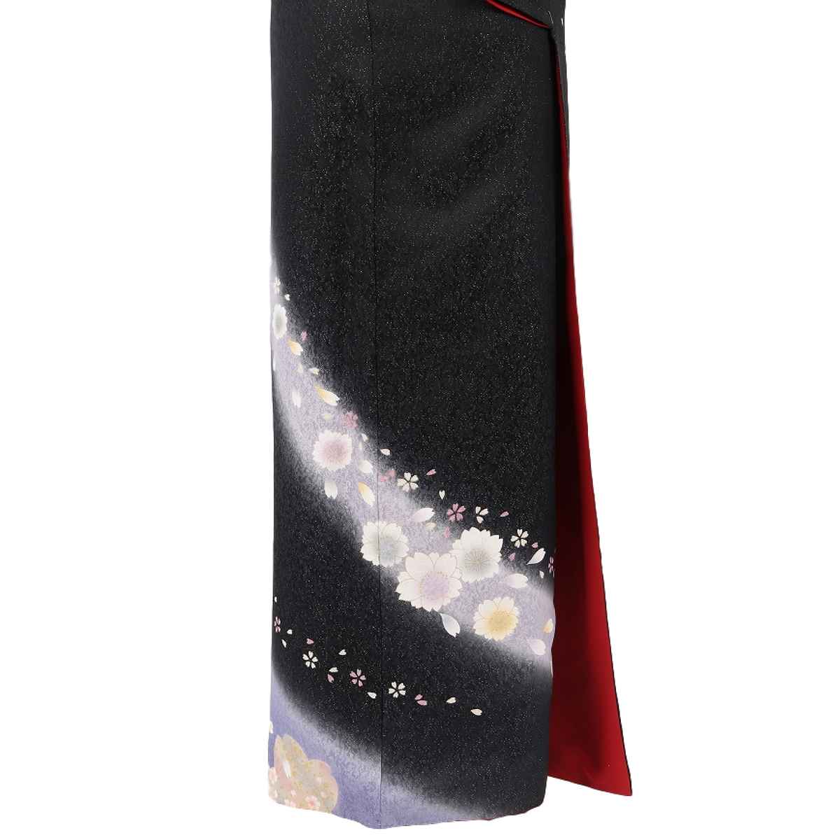 振袖 レンタル 黒 【Mサイズ 黒ラメ桜童話】 振袖 レンタル 成人式