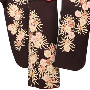 振袖 レンタル 茶 【Mサイズ 濃茶蘭菊鞠】 振袖 レンタル 成人式 シンプル 1か月 振袖レンタル フルセット 結婚式  【レンタル】 大正ロマン 振袖