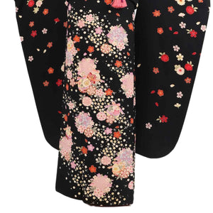 振袖 レンタル 黒 【Mサイズ 黒時疋田鈴四君子】 振袖 レンタル 成人式 シンプル 1か月 振袖レンタル フルセット 結婚式  【レンタル】 大正ロマン 振袖