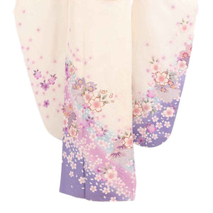 振袖 レンタル 白 【Mサイズ 白藤ネズ疋田桜舞】 振袖 レンタル 成人式 シンプル 1か月 振袖レンタル フルセット 結婚式  【レンタル】 大正ロマン 振袖