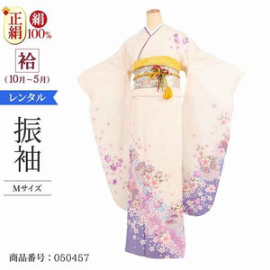 振袖 レンタル 白 【Mサイズ 白藤ネズ疋田桜舞】 振袖 レンタル 成人式 シンプル 1か月 振袖レンタル フルセット 結婚式  【レンタル】 大正ロマン 振袖