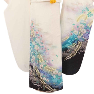 振袖 レンタル 白 振袖 辻が花 【Mサイズ 白緑黒ラメ絞辻が花】 振袖 レンタル 成人式 シンプル 1か月 振袖レンタル フルセット 結婚式  【レンタル】 大正ロマン 振袖