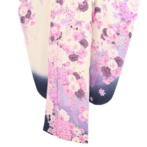 振袖 レンタル 白 【Mサイズ 白藤紫ラメ牡丹山桜】 振袖 レンタル 成人式 シンプル 1か月 振袖レンタル フルセット 結婚式  【レンタル】 大正ロマン 振袖