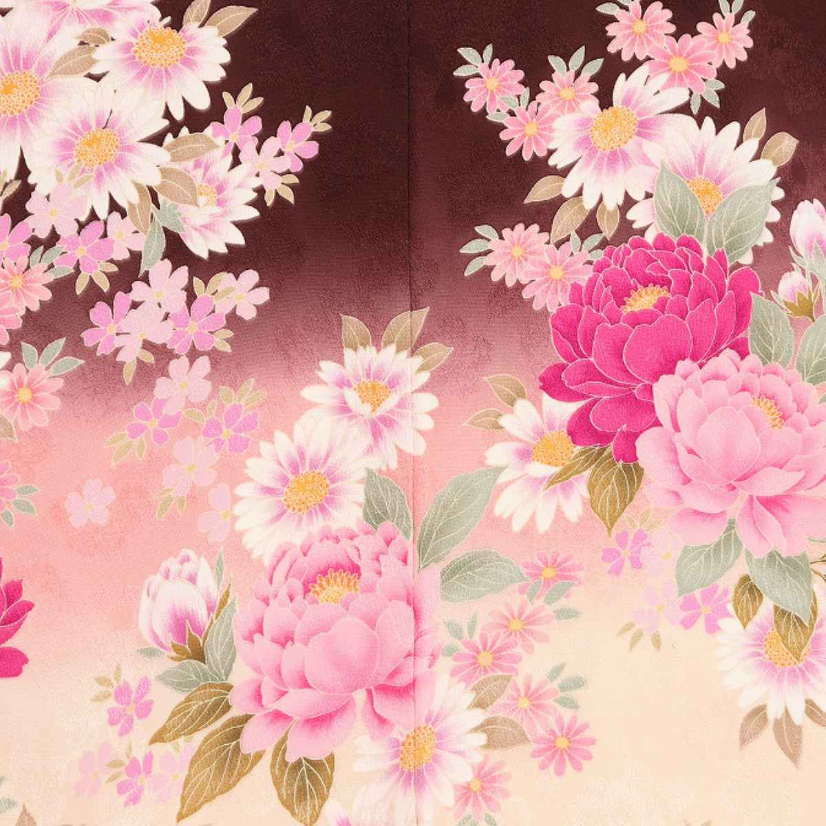 振袖 レンタル 茶 【Mサイズ 茶ぼかし夢園 ナカノヒロミチ