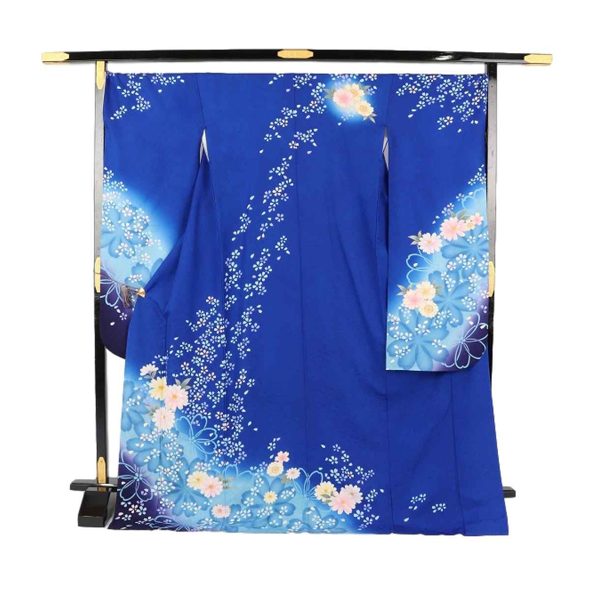 振袖 レンタル 170cm 青 紺色 振袖レンタル トールサイズ 【LA