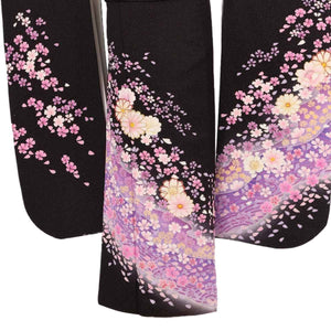 振袖 レンタル 黒 【Mサイズ 黒紫ラメ絞入爛漫】 振袖 レンタル 成人式 シンプル 1か月 振袖レンタル フルセット 結婚式  【レンタル】 大正ロマン 振袖