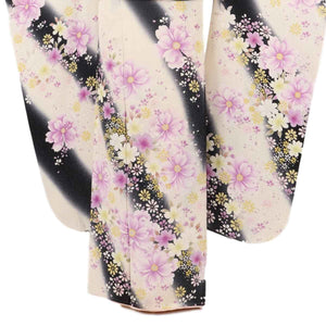 振袖 レンタル 黒 【Mサイズ 黒白ラメ花舞】 振袖 レンタル 成人式 シンプル 1か月 振袖レンタル フルセット 結婚式  【レンタル】 大正ロマン 振袖