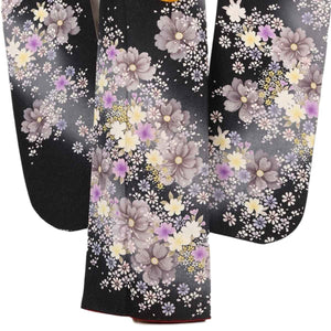 振袖 レンタル 黒 【Mサイズ 黒ラメ花舞】 振袖 レンタル 成人式 シンプル 1か月 振袖レンタル フルセット 結婚式  【レンタル】 大正ロマン 振袖