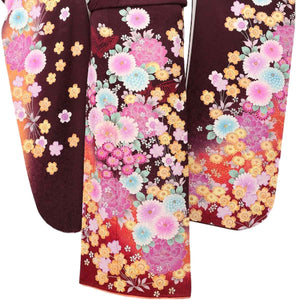 振袖 レンタル 茶 【Mサイズ 濃茶橙花楽園】 振袖 レンタル 成人式 シンプル 1か月 振袖レンタル フルセット 結婚式  【レンタル】 大正ロマン 振袖