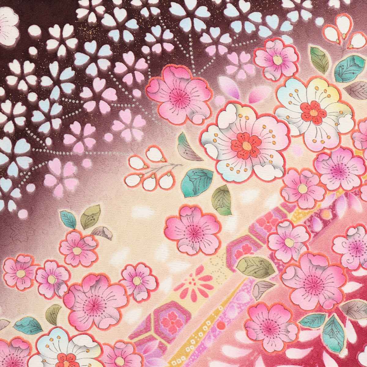 振袖 レンタル 紫 振袖 辻が花 【Mサイズ 濃紫黄ラメ絞辻が花】 振袖