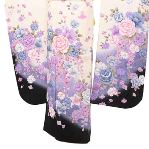 振袖 レンタル 白 【Mサイズ 白藤紫バラ夢蝶】 振袖 レンタル 成人式 シンプル 結婚式 レトロ かっこいい 【レンタル】 大正ロマン 振袖