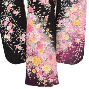 振袖 レンタル 黒 【Mサイズ 黒時ラメ蝶牡丹美人】 振袖 レンタル 成人式 シンプル 結婚式 レトロ かっこいい 【レンタル】 大正ロマン 振袖