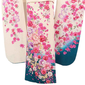 振袖 レンタル 白 【Mサイズ 白青牡丹爛漫蝶】 振袖 レンタル 成人式 シンプル 結婚式 レトロ かっこいい 【レンタル】 大正ロマン 振袖