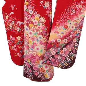 振袖 レンタル 赤 振袖 辻が花 【Mサイズ 蘇芳ラメ絞辻が花鞠】 振袖 レンタル 成人式 シンプル 結婚式 レトロ かっこいい 【レンタル】 大正ロマン 振袖