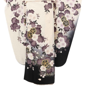 振袖 レンタル 白 【Mサイズ 白墨黒金縫山桜】 振袖 レンタル 成人式 シンプル 結婚式 レトロ かっこいい 【レンタル】 大正ロマン 振袖