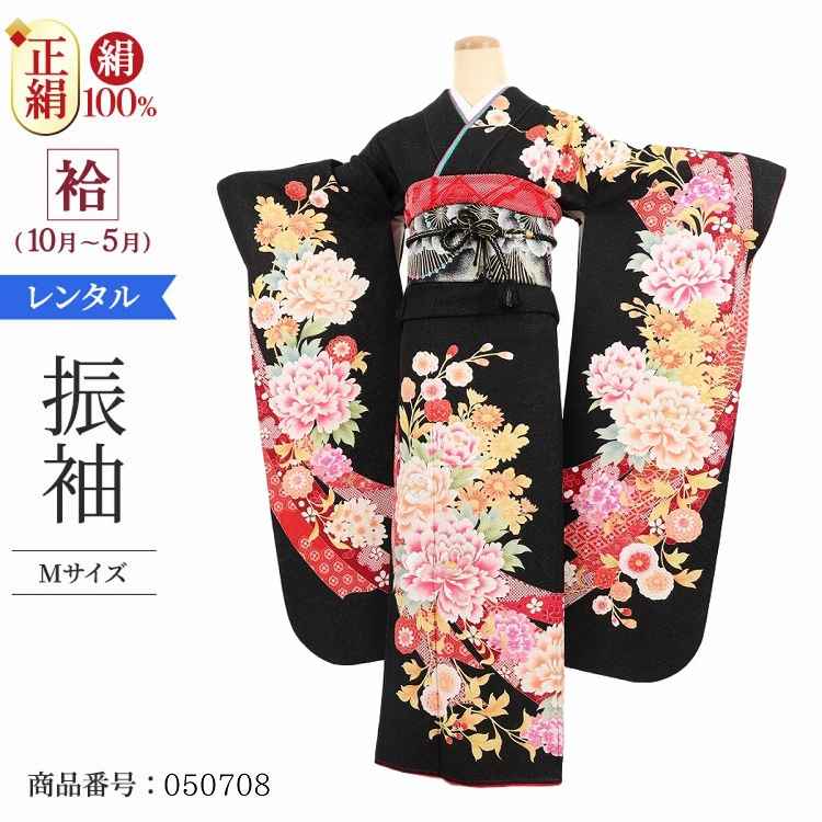 振袖 レンタル 黒 【Mサイズ 黒ラメのし花精 押切もえ】 振袖 レンタル 成人式 シンプル 結婚式 レトロ かっこいい 【レンタル】 大正ロマン 振袖