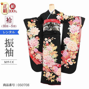 振袖 レンタル 黒 【Mサイズ 黒ラメのし花精 押切もえ】 振袖 レンタル 成人式 シンプル 結婚式 レトロ かっこいい 【レンタル】 大正ロマン 振袖